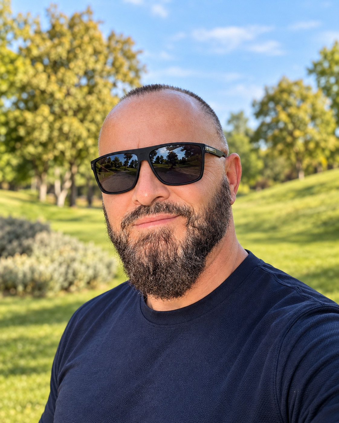Portrait of Oltion Moli outdoors